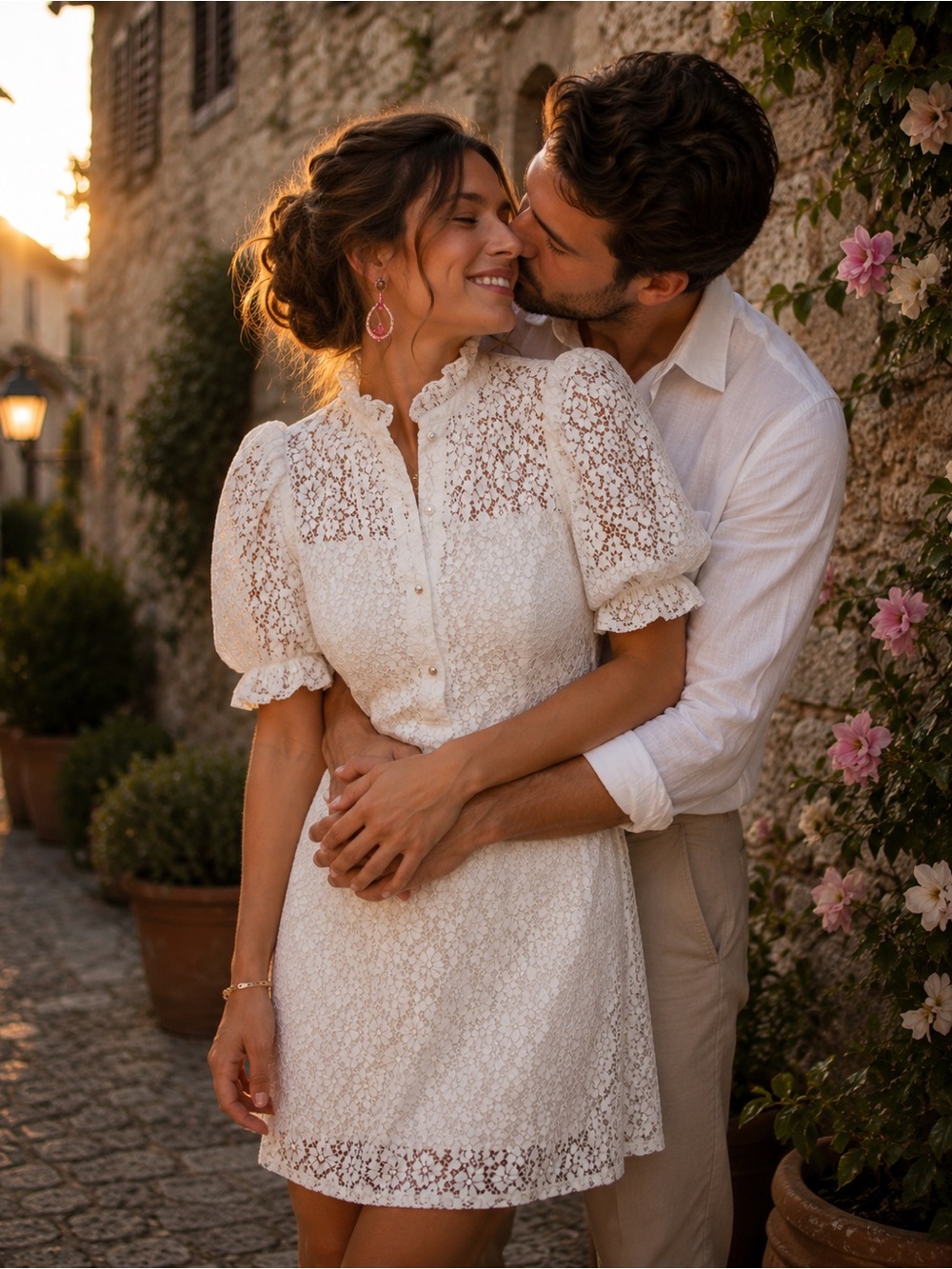Gucci White Lace Midi Dress Size 38